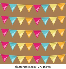 seamless bunting flags background