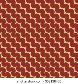 Seamless burgundy red and beige diagonal rounded zigzag pattern vector