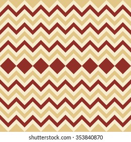 Seamless burgundy red and beige interchanging zigzag chevron pattern vector