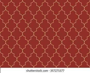Seamless burgundy red and beige moroccan pattern vector