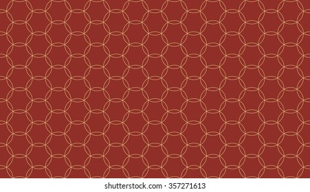 Seamless burgundy red and beige pattern on a hexagonal grid vector