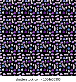 Seamless business pattern. Seamless pattern with bitcoin and dollars on black, white and pink background. Vector illustration. Use for logos, print products.