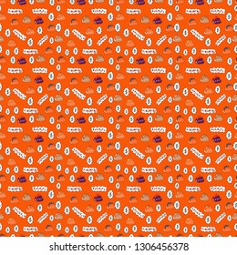 Seamless business pattern. Business pattern on orange and white background. Vector.