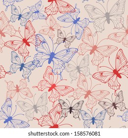seamless with butterflies