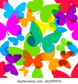 Seamless butterflies background. Vector