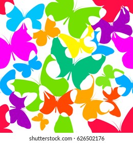 Seamless butterflies background. Vector