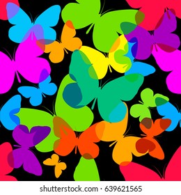 Seamless butterflies background. Vector