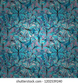 Seamless butterflies cute pattern. Vector illustration. Simple feminine pattern for invitation, card, print. 