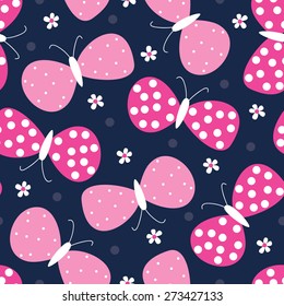 seamless butterflies and flowers pattern vector illustration