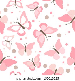seamless butterflies - illustration, vector .