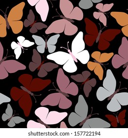 seamless butterflies - illustration, vector .