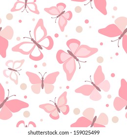 seamless butterflies - illustration, vector 