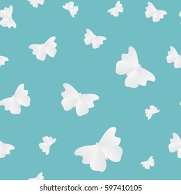 Seamless Butterflies Pattern Background. Vector Illustration