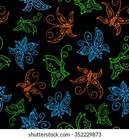 Seamless butterflies pattern. Stock vector for design