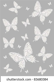 Seamless butterfly background, logo design