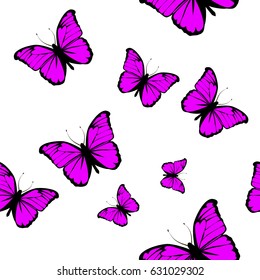 Seamless butterfly background. Vector