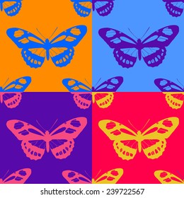 seamless butterfly background. Vector illustration.  EPS 10