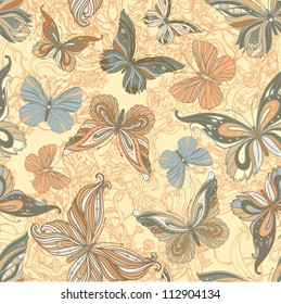 Seamless butterfly background,vector illustration