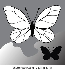 Seamless butterfly border Black and White Stock Photos