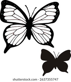 Seamless butterfly border Black and White Stock Photos