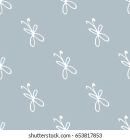 Seamless butterfly cartoon pattern.  Butterfly cartoon pattern in thin line style. Vector doodle illustration.