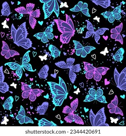 seamless butterfly graphic for textile