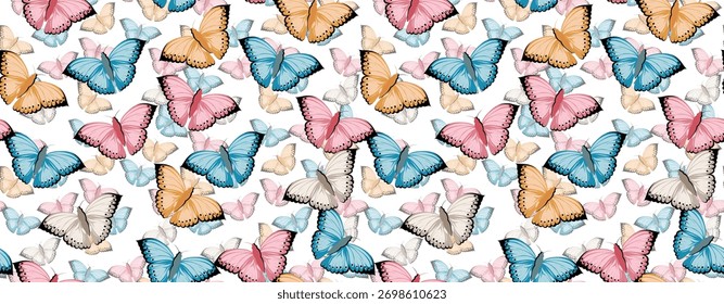 Seamless butterfly pattern. Butterfly background. Abstract elegance pattern.