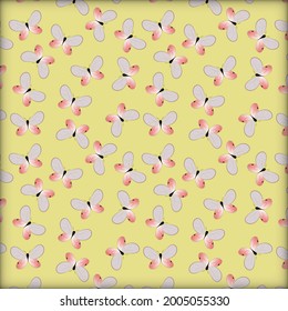 Seamless Butterfly Pattern (Cithaerias maerolina). Butterfly pattern doodle cartoon wallpaper. Repeat pattern background.