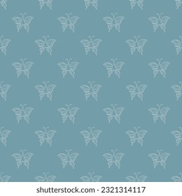 Seamless butterfly pattern. Drawn butterfly background