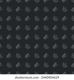 Seamless butterfly pattern. Drawn butterfly background