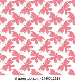 Seamless butterfly pattern. ornament with butterflies. drawn spring illustration