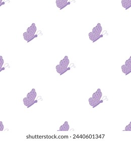 Seamless butterfly pattern. ornament with butterflies. drawn spring illustration