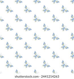 Seamless butterfly pattern. ornament with butterflies. drawn spring illustration