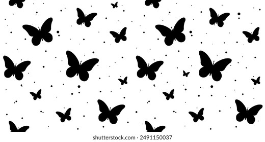 Seamless butterfly pattern. A repetitive cute background with hand-drawn butterflies. The repetitive design of modern colors for prints. barbie design for a girl. A simple pattern of print, paper