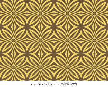 Seamless butterfly pattern vector. Abstract design brown on yellow background