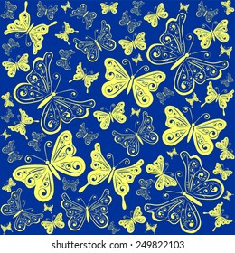 Seamless butterfly pattern. Vector illustration 