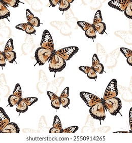 Seamless butterfly pattern. Vector Illustration.