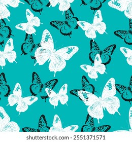 Seamless butterfly pattern. Vector Illustration.