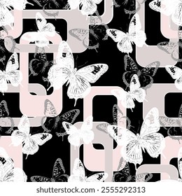 Seamless butterfly pattern. Vector Illustration.