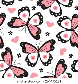 seamless butterfly pattern vector illustration