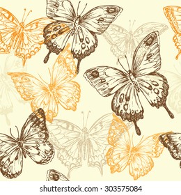 seamless butterfly pattern,  vector illustration