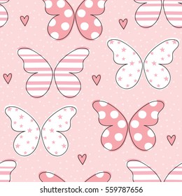 seamless butterfly pattern vector illustration