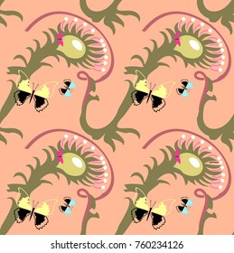 Seamless butterfly pattern. Vector illustration.