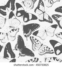 Seamless butterfly silhouettes