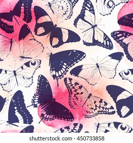 Seamless butterfly silhouettes