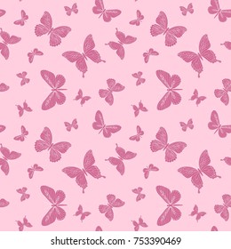 Seamless with butterfly. Vector illustration.