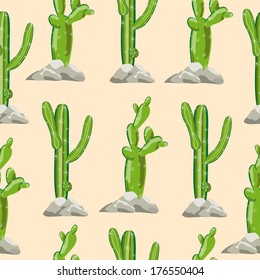 Seamless cactus background
