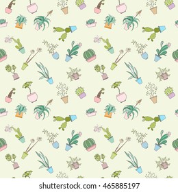Seamless cactus pattern can be used for wallpaper, website background, wrapping paper. Cactus natural bright pattern. Summer design. Flower concept.