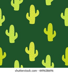 seamless cactus pattern. Nature ornament.