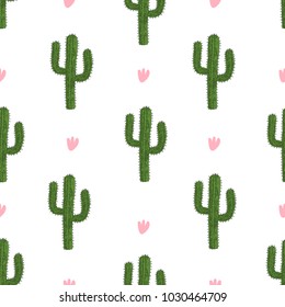 Seamless cactus pattern. Vector illustration